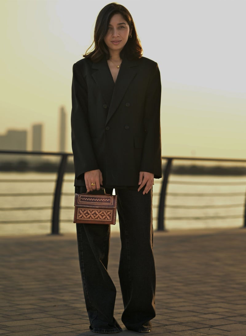 Handmade artisan leather bag, crafted in Kutch India - Image 4